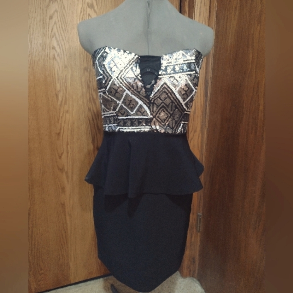 Deb Strapless Mini Black Dress